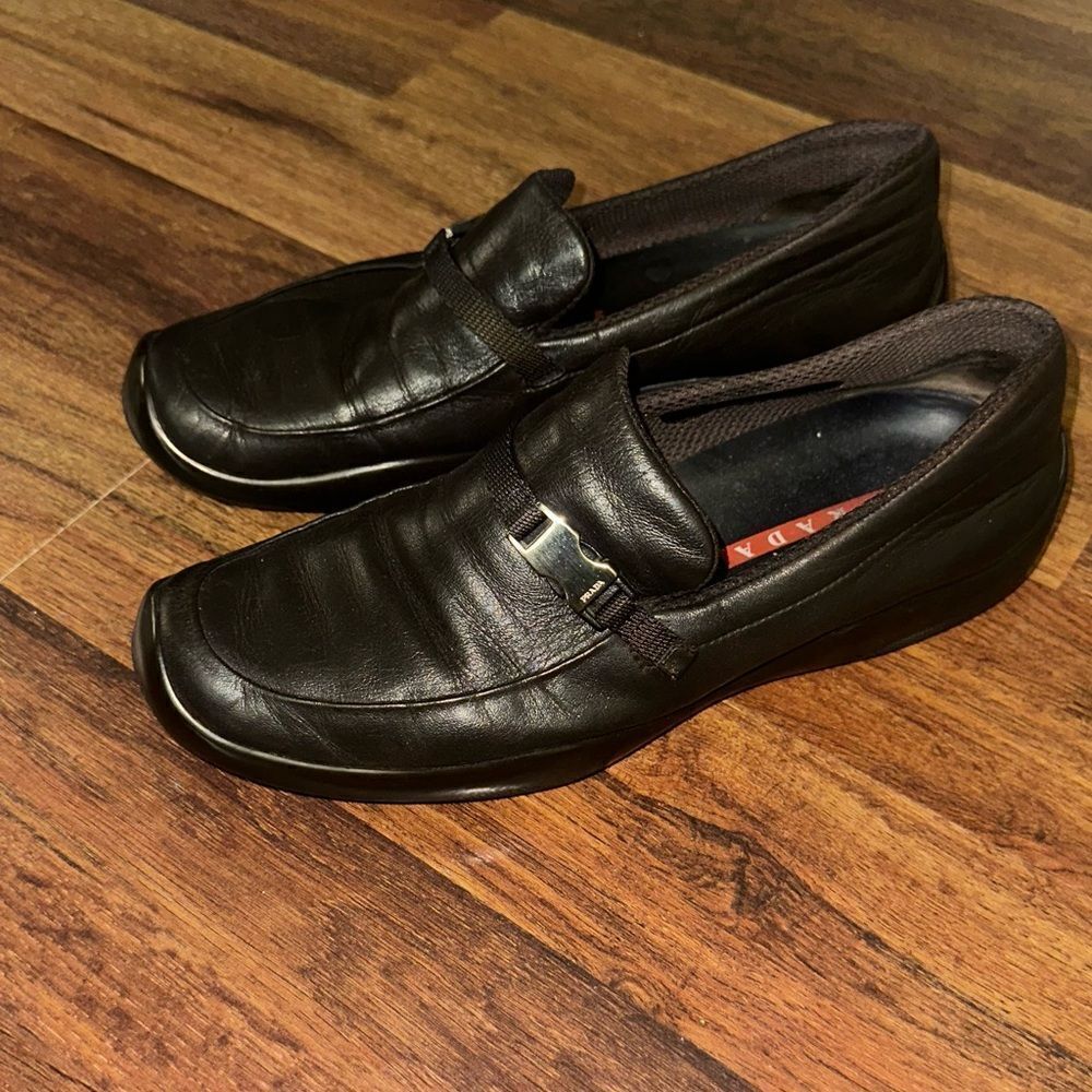 Prada Men's Black Leather Loafers - Picture 7 of 14